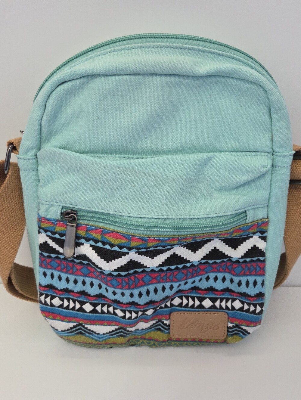 Kemy's Canvas Shoulder Or Crossbody Purse Messenger Bag Light Turquoise